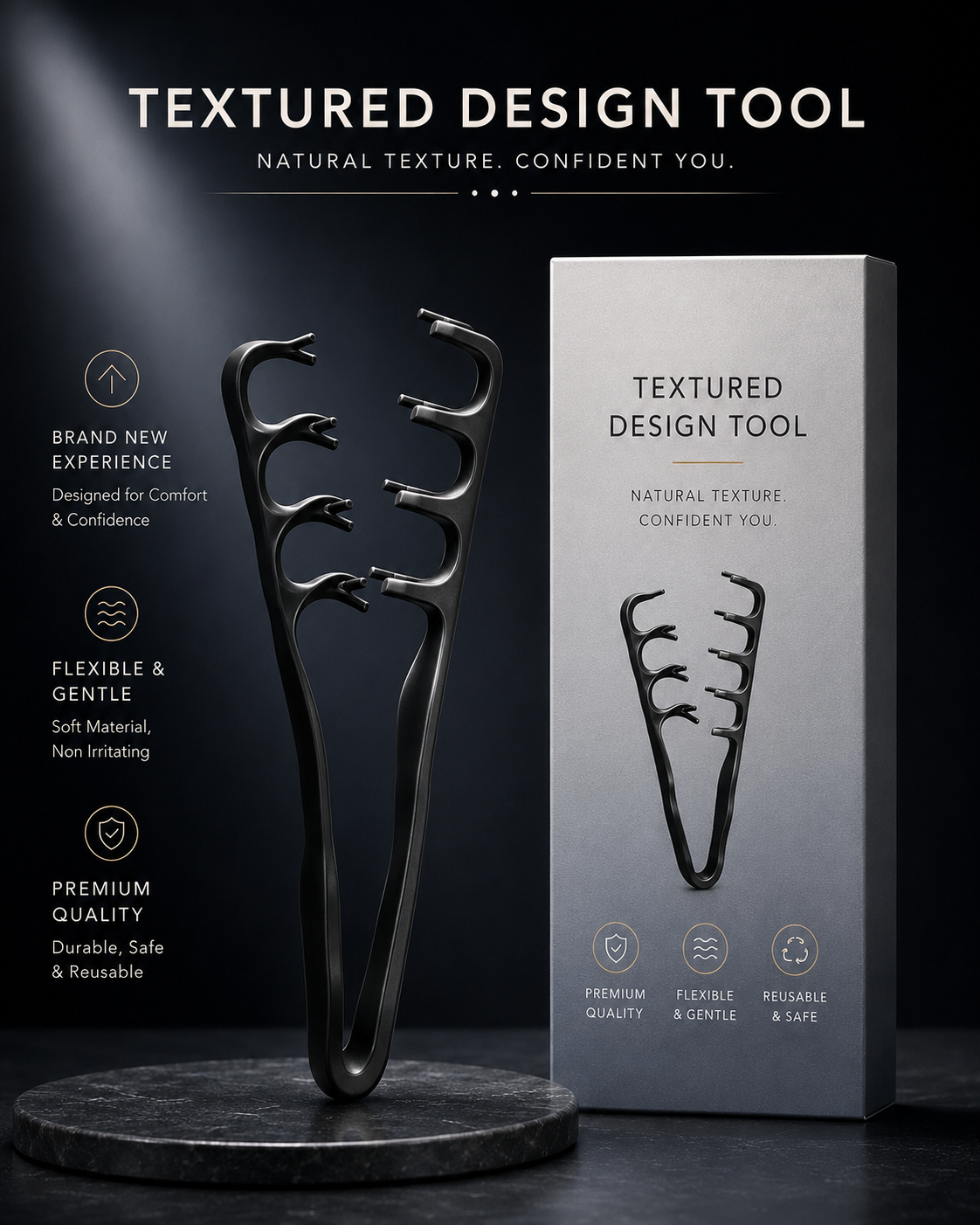 Men's Styling Comb - Bangs Hair Comb, Textured Multi-tooth Hair Comb for Fluffy Hair Combing