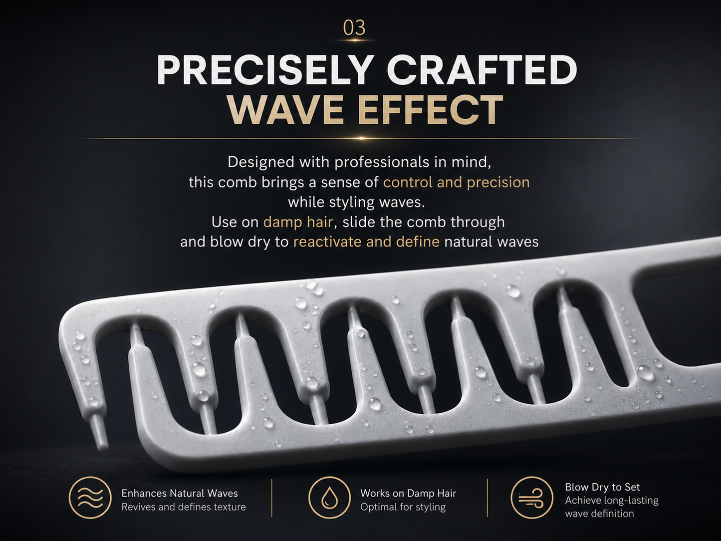 Men's Styling Comb - Bangs Hair Comb, Textured Multi-tooth Hair Comb for Fluffy Hair Combing