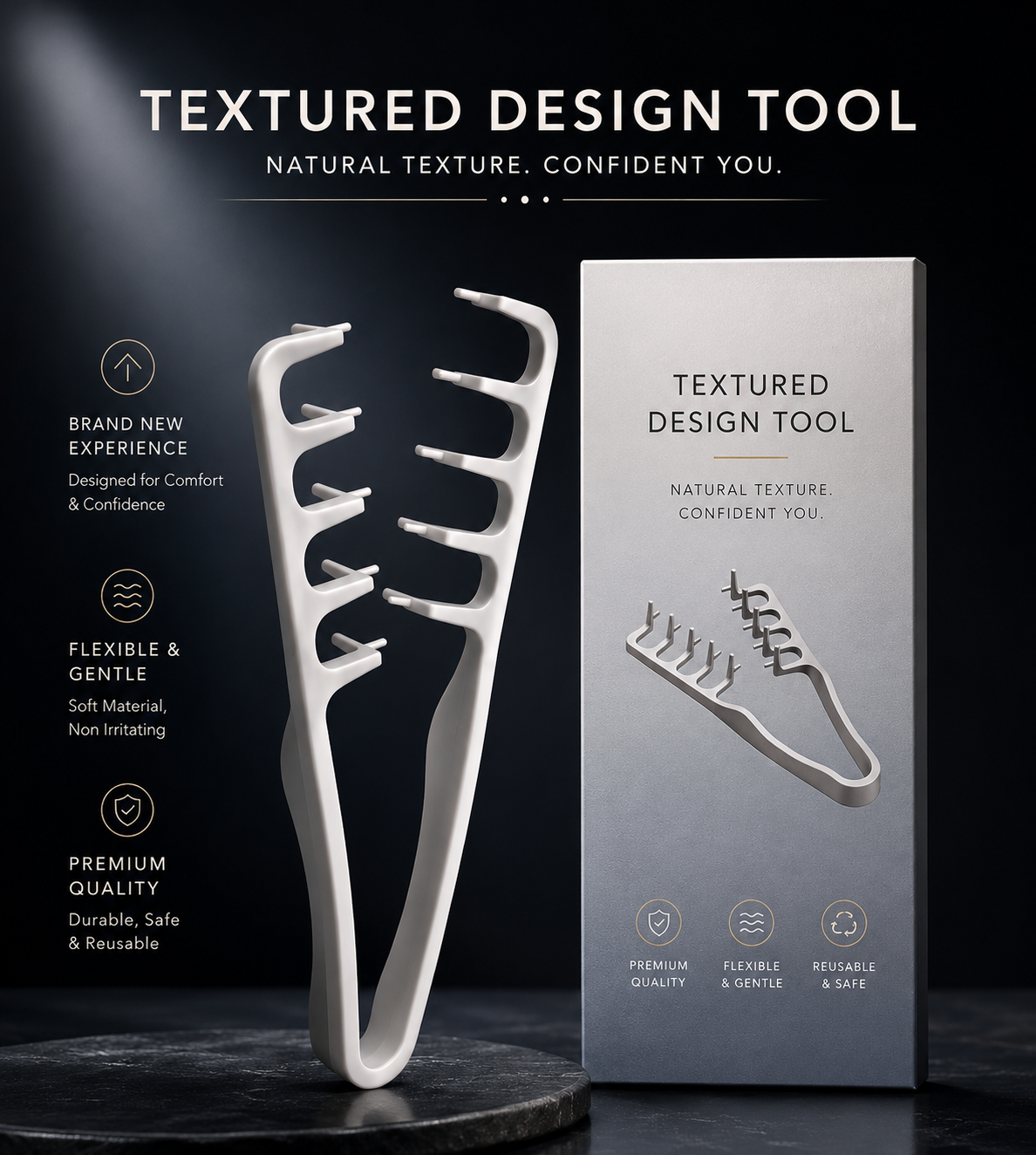 Men's Styling Comb - Bangs Hair Comb, Textured Multi-tooth Hair Comb for Fluffy Hair Combing