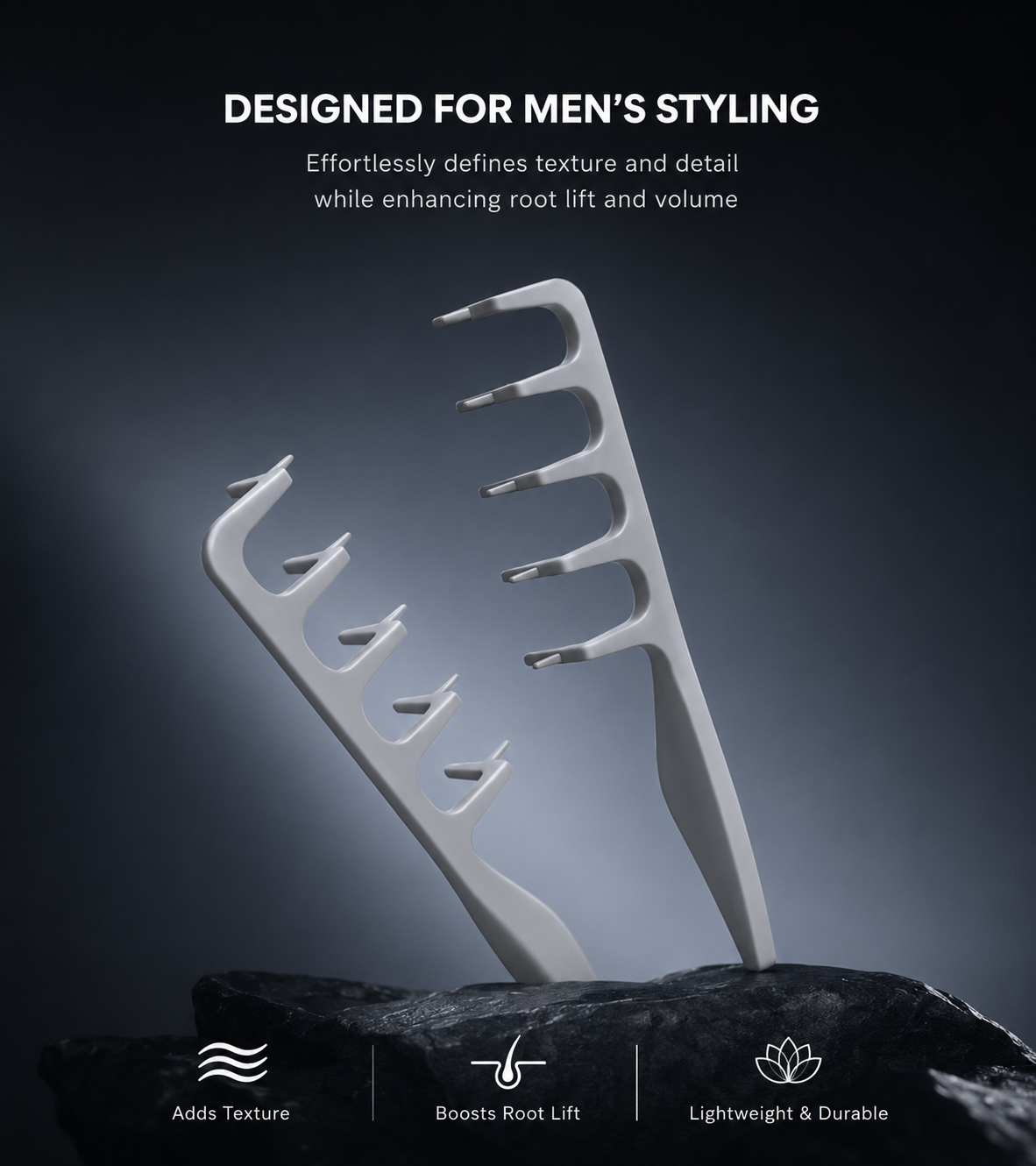 Men's Styling Comb - Bangs Hair Comb, Textured Multi-tooth Hair Comb for Fluffy Hair Combing